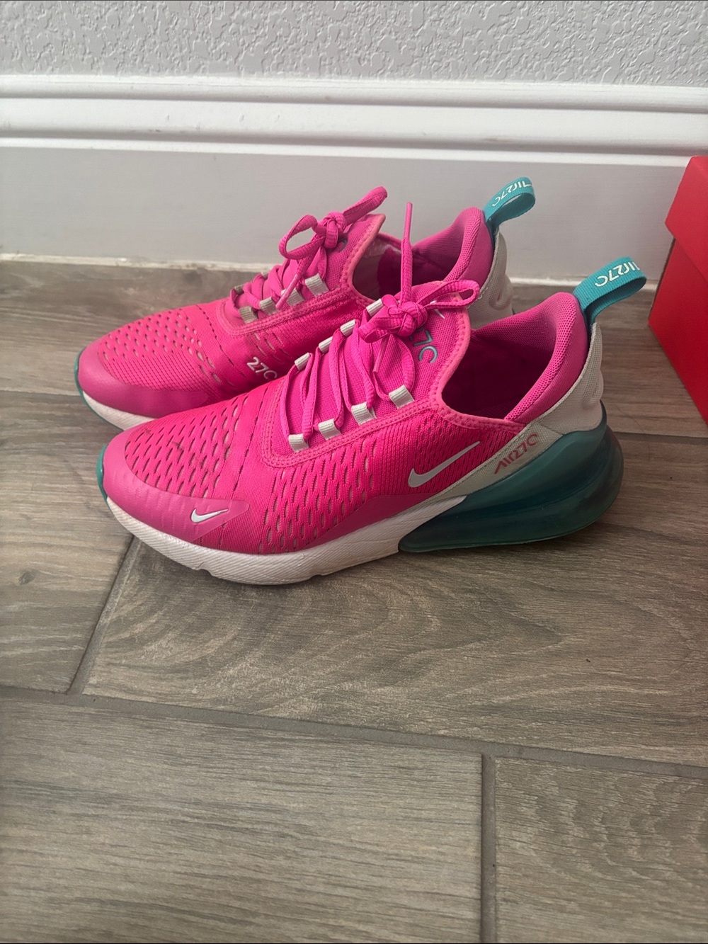 Nike Pink with Teal Accent Air Max 270 Women's Sneakers